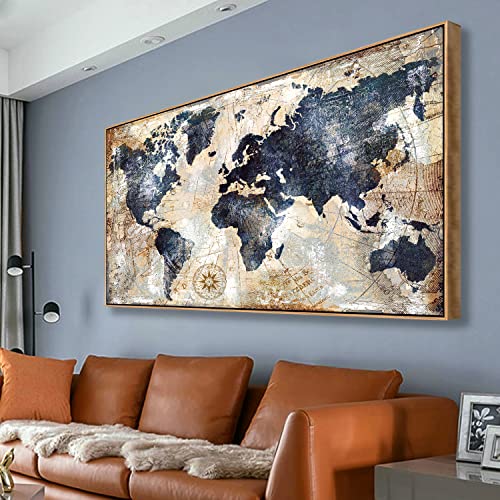 Framed World Map Wall Art