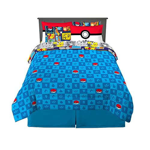 Pokémon Full Size Comforter and Sheet Set - 7 Piece