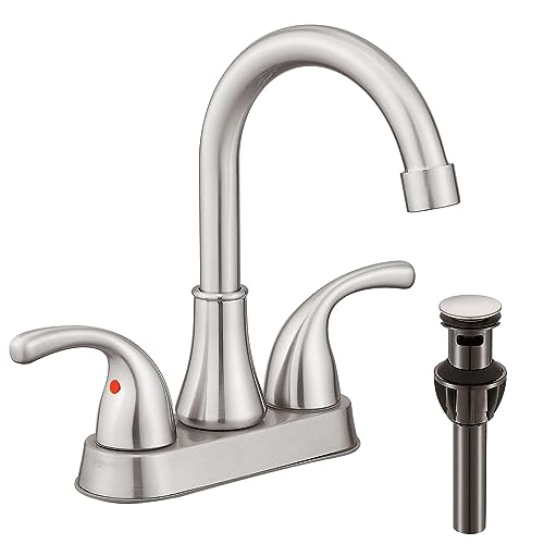 FRANSITON 4 Inch Faucet: Lead-Free Brushed Nickel Bath Sink Faucet