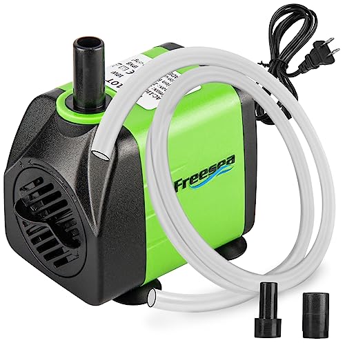 FREESEA Submersible Fountain Pump: 160GPH Quiet Water Pump with Tubing Hose