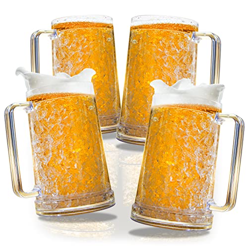 Host Beer Wine Glass Freezer Gel Chiller Double Wall Plastic Frozen Pint  Glass Multifunctional Durable Mug Clear Container