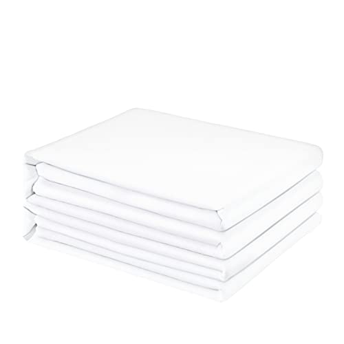 Hotel Quality Twin XL Flat Bed Sheets - 2 Pack White