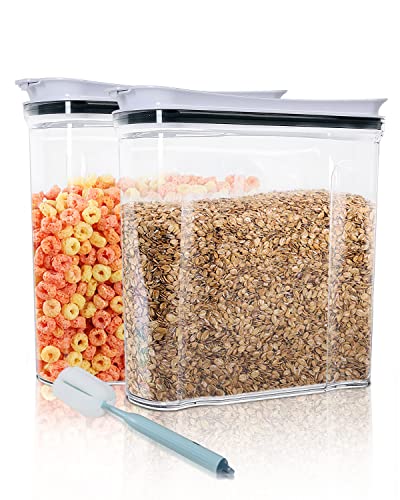  6 Pack Airtight Cereal Food Storage Container - BPA Free  Plastic Kitchen and Pantry Organization Canisters for, Dry Pet Food, Flour,  Sugar, Rice, Nuts, Snacks & More (135.5 Oz) Labels 