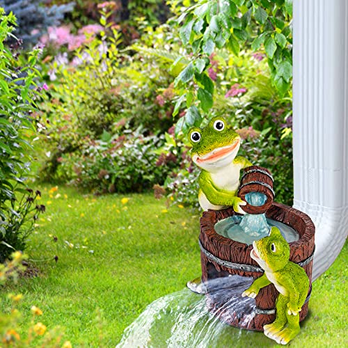 Frogs Downspout Splash Block with Solar Lights