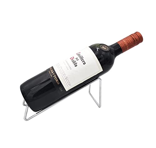 Frontier Simple Chrome Steel Wine Bottle Holder Tabletop Wine Rack