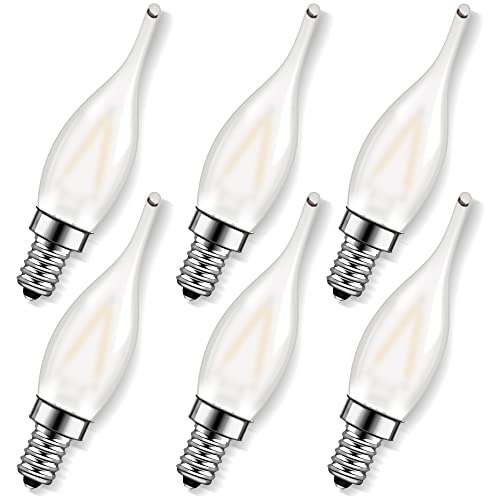 Grensk Dimmable E12 Led Bulb 25W Equivalent, 2W 120V 2200K Salt Lamp Bulbs  Refrigerator Light Bulb, Small Candelabra Base Tubular Light Bulbs for