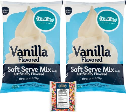 Frostline Lactose Free Vanilla Soft Serve Mix (6 lbs, 2 Pack) with Sprinkles