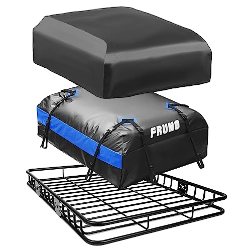 FRUNO Universal Fit Roof Rack Cargo Carrier with 21 Cubic Feet Cargo Bag