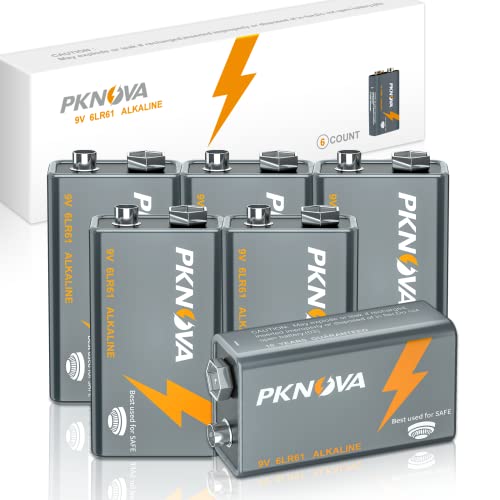 Fseofu PKNOVA 9V Batteries, 6-Count Alkaline Battery