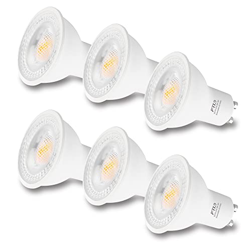 FTL GU10 LED Bulbs Dimmable 3000K Warm White 6W 600LM, 60W Halogen Replacement