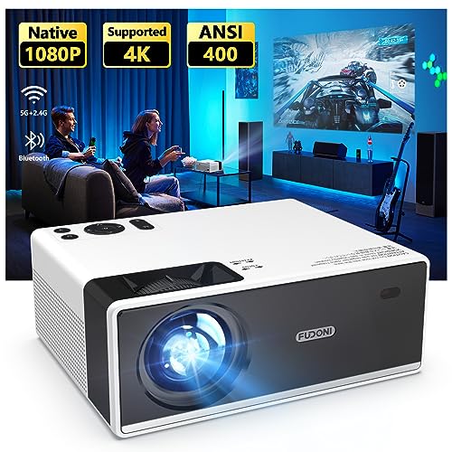 FUDONI Portable 4K Projector with WiFi and Bluetooth