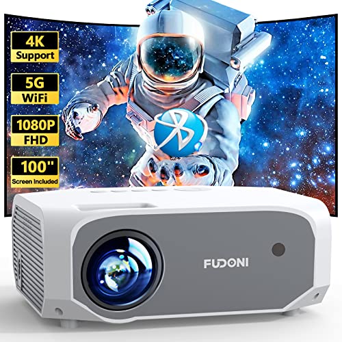 FUDONI Portable Projector with WiFi and Bluetooth