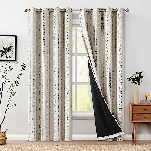 Full Blackout Boho Curtains 84 Inches Long