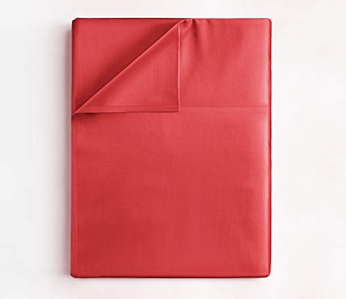 Hotel Luxury Red Flat Bed Sheet - Soft, Breathable & Wrinkle Free