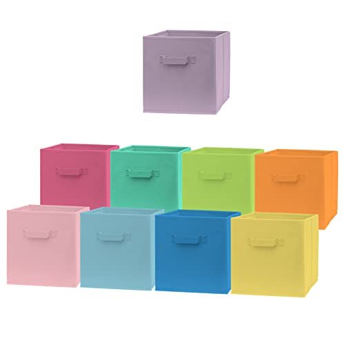 Fun Colored Cube Storage Bins (9 Pack)