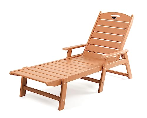 FUNBERRY Outdoor Chaise Lounge Chair with Adjustable Backrest and Arms