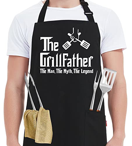 Funny Aprons for Men Dad - The Grillfather