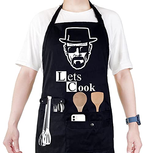 Binggle Funny Chef Apron with Pockets for BBQ Kitchen Work
