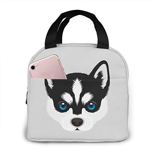 Funny Dog Puppy Siberian Husky Insulated Lunch Box