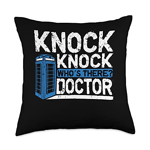 Funny Knock Who's There Doctor Novelty Throw Pillow