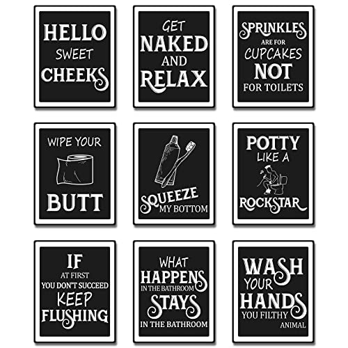 Funny Vintage Bathroom Sign Art Prints