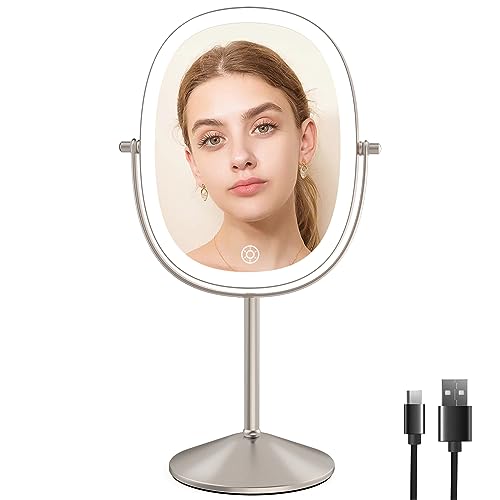 FUNTOUCH Oval Lighted Makeup Mirror