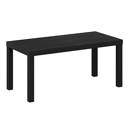 Furinno Simple Black Coffee Table for Living Room, 38.98 x 17.52 x 18.9 Inches