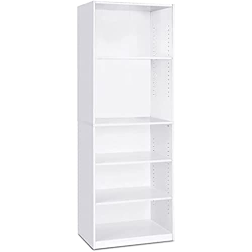 FURINNO JAYA 5-Shelf Bookcase, White