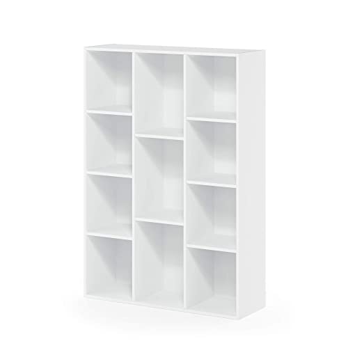 Furinno Luder Bookcase / Book / Storage, 11-Cube, White