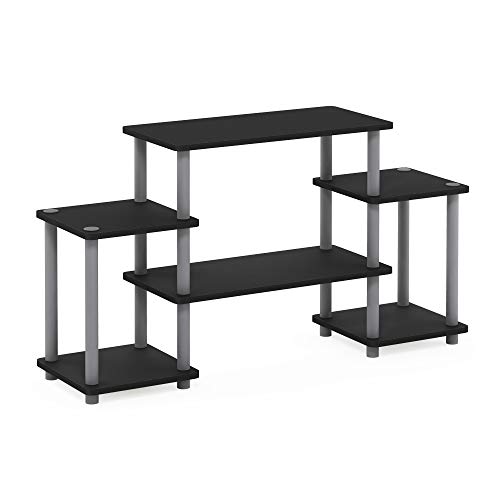 Furinno Turn-N-Tube No Tools Entertainment TV Stands, Black/Grey