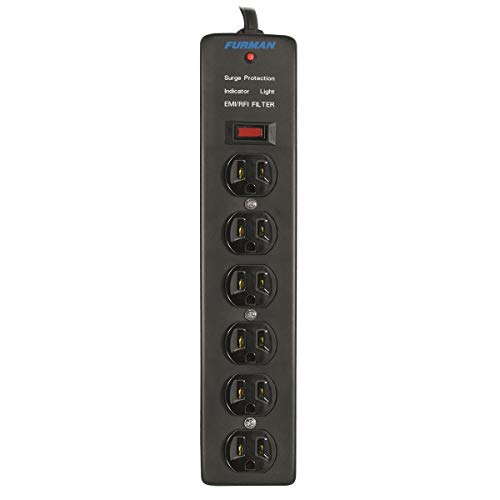 Furman SS-6 6-Outlet Pro Surge Suppressor Strip - Reliable and Effective Power Strip with Surge Protection