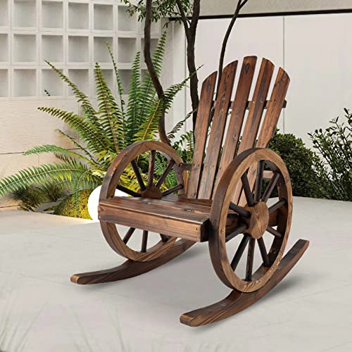 FURNDOOR Outdoor Wood Rocking Chair Wagon