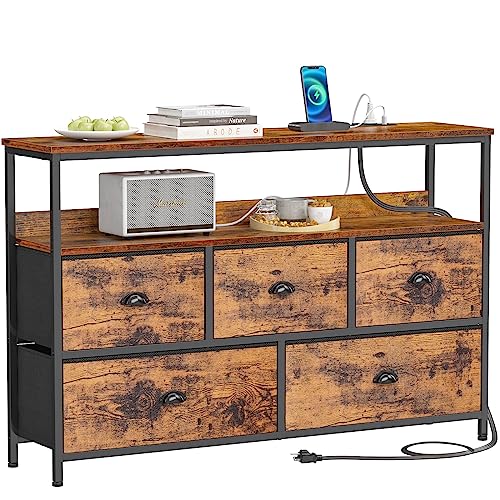 Furologee Console Sofa Table with Power Outlet