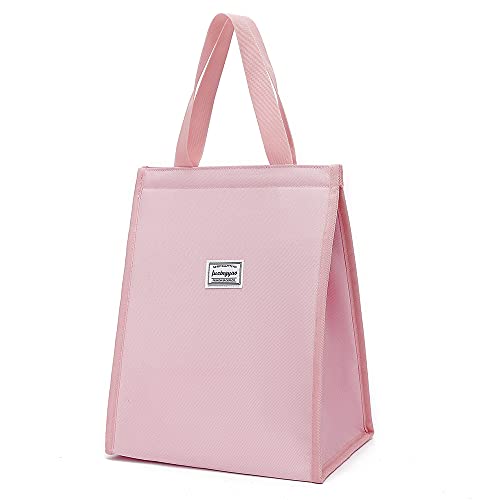 FUXINGYAO Insulated Lunch Tote Bag for Work, Beach or Travel (Pink)
