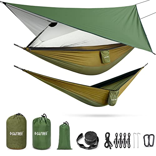 G4Free Camping Hammock with Net and Rain Fly