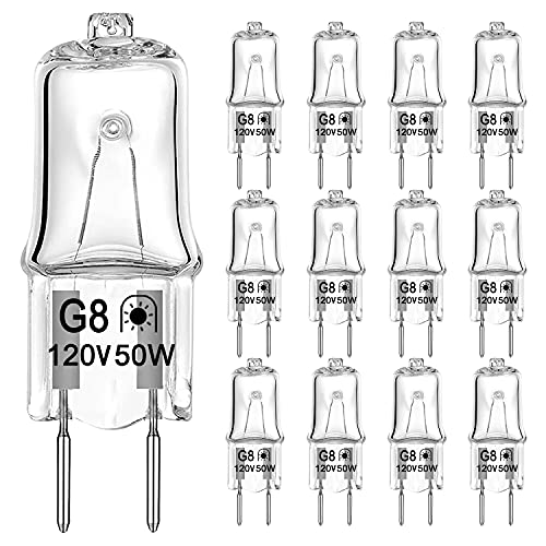 G8 Halogen Light Bulb 50W T4 JCD Type (12 Pack)