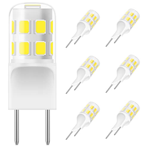 G8 LED Bulb Dimmable, 3W (20W-25W Halogen Equivalent), Daylight White, 6 Pack