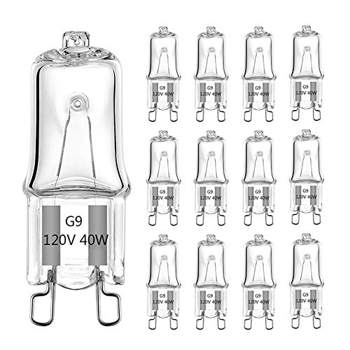 G9 Bulb, 12 Pack Halogen Light Bulbs 40W Xenon Bi-Pin