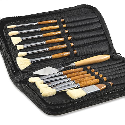 Arteza Acrylic & Oil Paint Brushes Set of 5 Premium Synthetic Acrylic Paint  Brushes with Brass Ferrules & Wooden Birch Handles Painting Art Supplies  for Beginners and Experts 5 Acrylic & Oil Brushes