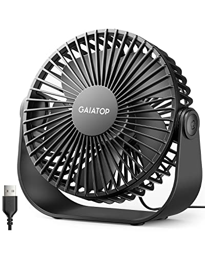 Gaiatop Portable 3-Speed USB Desk Fan with Strong Airflow