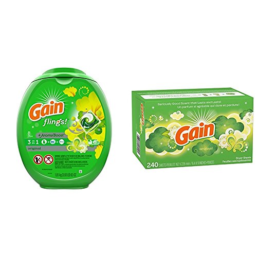 Gain Flings Laundry Detergent Pacs with Dryer Sheets