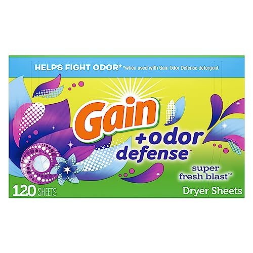 Gain + Odor Defense Fabric Softener Dryer Sheets