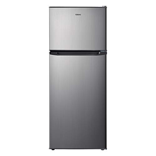 Galanz 10.0 Cu.Ft Stainless Steel Look Refrigerator with Top Mount Freezer