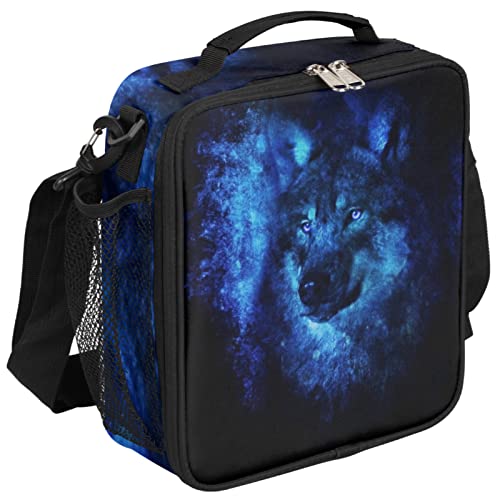 Pardick Galaxy Wolf Lunch Bag: Insulated Thermal Tote for Work, School, Picnics
