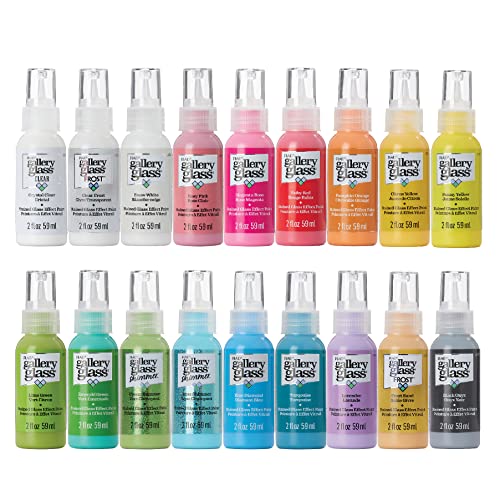  FolkArt Gloss Finish Acrylic Enamel Craft Set Designed for  Beginners and Artists, Non-Toxic Formula Perfect for Glass and Ceramic  Painting, 32 Ounce, 16 Count (Pack of 1)