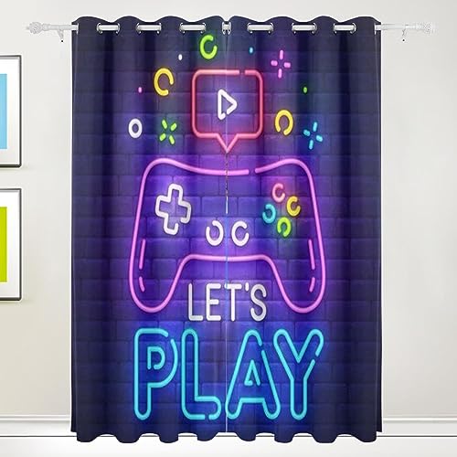 Gaming-Themed Blackout Window Curtains