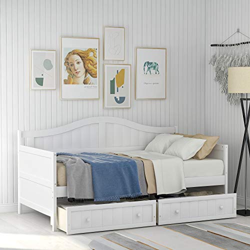GAOWEI Wooden Twin Daybed Frame - White