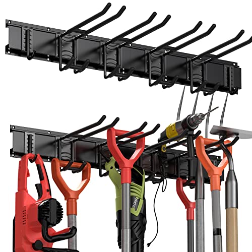 Garage Tool Storage Rack with 6 Hooks