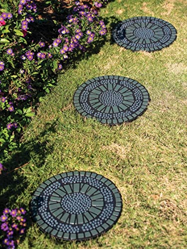 Eco-Friendly Starburst Mosaic Stepping Stone for Garden Pathway