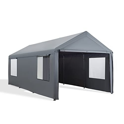 Gardesol Carport - Heavy Duty Carport with Ventilated Windows and Removable Sidewalls